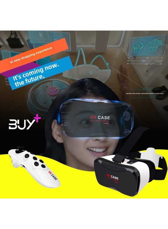 Smart VR Glasses Head-mounted Movie Game Virtual Reality 3D Digital Glasses Mobile Phone Special Wholesale-Color:Suit Glasses + Handle - Image 4