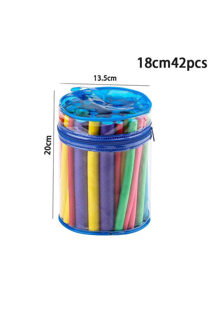 عام مجموعة مكوّنة من 42 عصا لفّ شعر إسفنجية، مصنوعة من قطن لؤلؤي، عصا لفّ شعر عالمية، عصا سحرية للتمويج. - Image 5