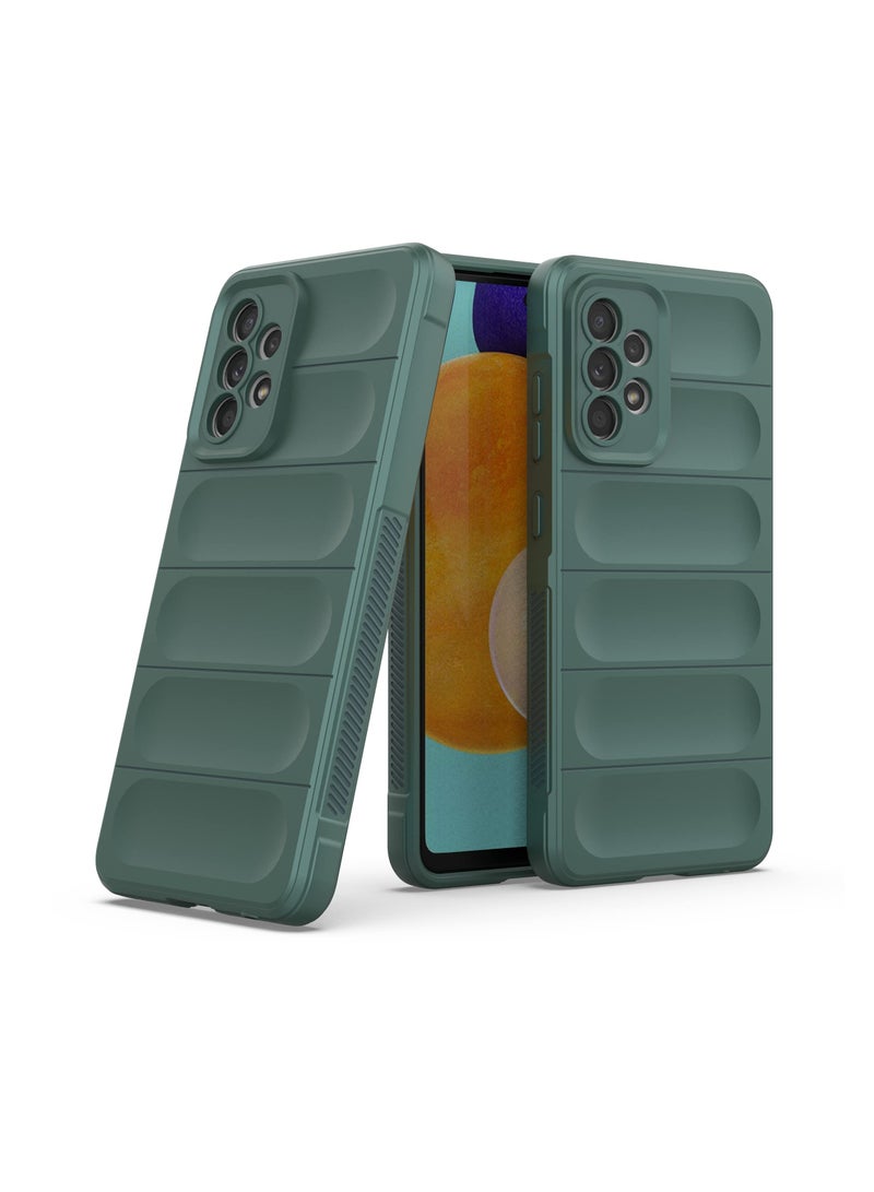 جراب موبايل ماجيك شيلد  سيليكون مضاد للصدمات وحمايه للكاميرا متوافق Samsung Galaxy A52 / A52S (اخضر غامق) - Image 3