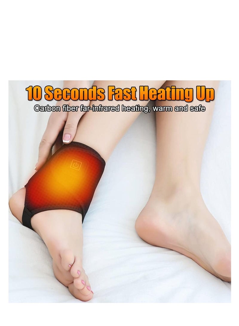 KASTWAVE Electric Heated Ankle Wrap, Therapy Heat USB Ankle Warmer Foot Wrap with 3 Temperature Settings for Ankle Sprain, Achilles Tendonitis, Pain Relief, One Size for Left  Right Foot - Image 2