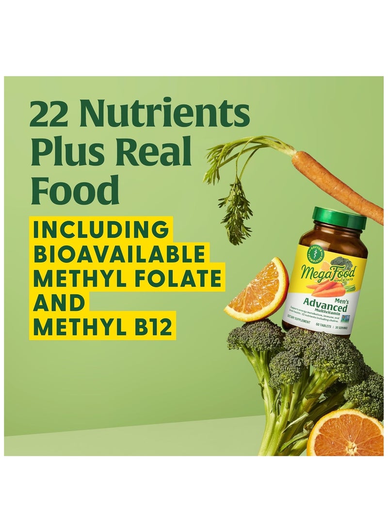 MegaFood MegaFood Men's Advanced Multivitamin Support energy Metabolism,immune,and,brain health,22 nutrients including choline,Dietary supplement 120 tablets 60 servings  - Image 5
