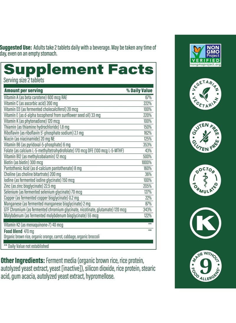 MegaFood - MegaFood Men's Advanced Multivitamin Support energy Metabolism,immune,and,brain health,22 nutrients including choline,Dietary supplement 120 tablets 60 servings - Image 1