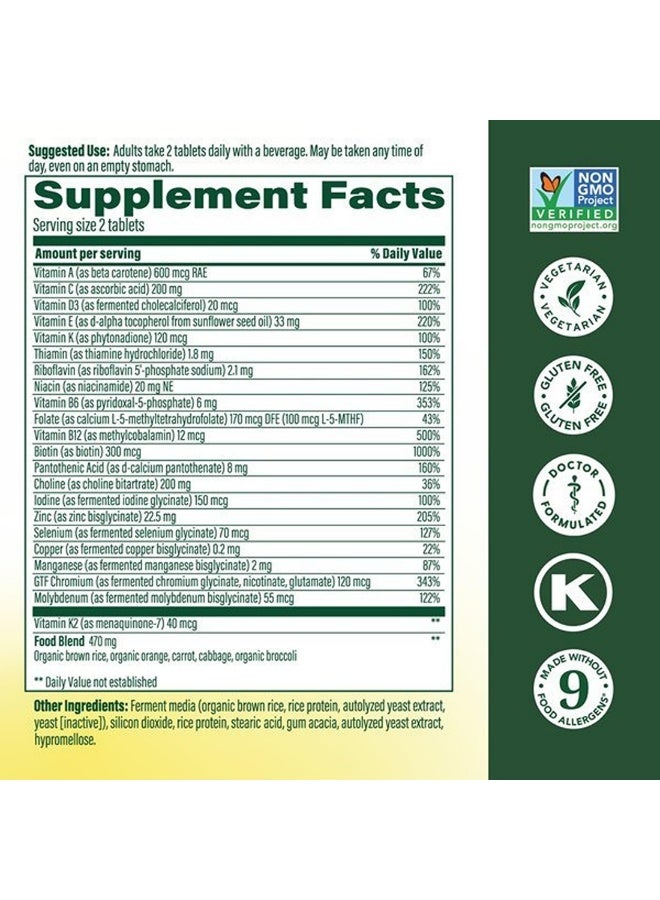 MegaFood Advanced Multivitamin for Men, Doctor Formulated, 120 Tablets,Immune Support, Cellular Energy, Heart & Brain Health, Choline, Methylfolate, Vitamin C, D3, Zinc, Vegetarian, 60 Servings - Image 3