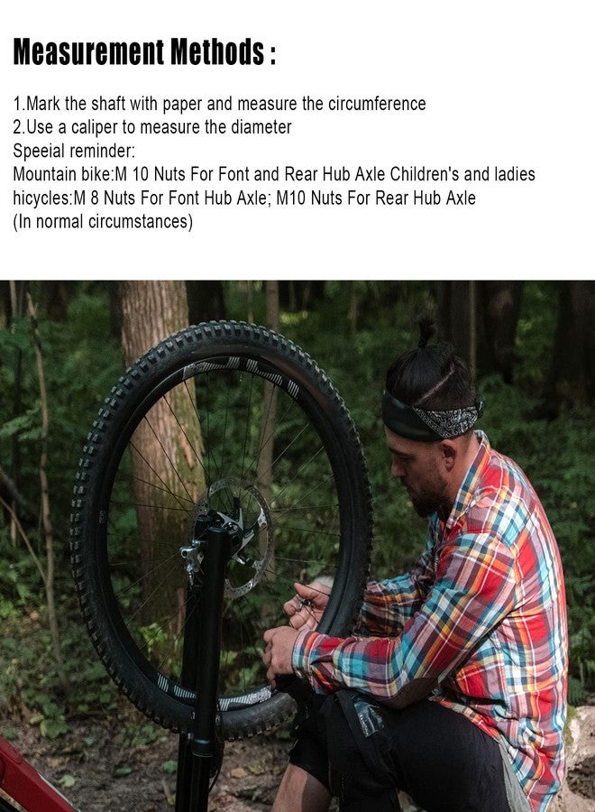 SAVITA 24pcs Bike Wheel Axle Nut and Bicycle Hub Safety Washer Kit, Carbon Steel M8/M9.5/M10 Bicycle Hub Flanged Axle Nuts Bicycle Parts Accessories for Front and Rear Mountain Bike Wheel Axle - Image 5