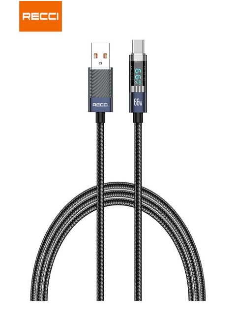 Fast charging cable USB to Type C 66 W 1.2 meters transparent design RS16C