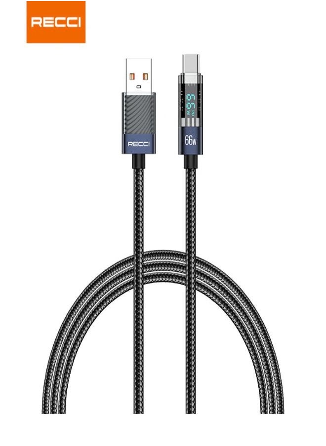 Recci - Fast charging cable USB to Type C 66 W 1.2 meters transparent design RS16C - Image 1