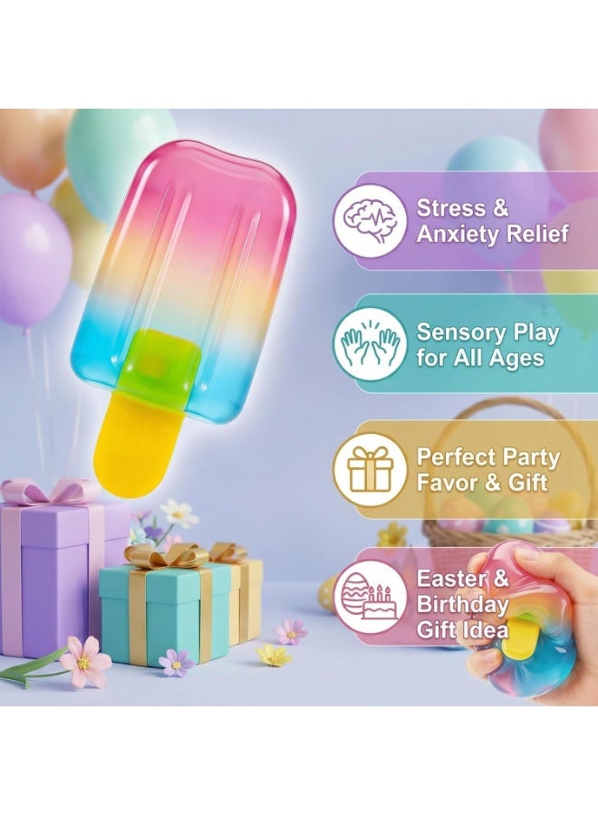 3 Pcs Fruit Ice Cream Squeeze Squishy Toy – Soft Sensory Fidget Toy for Kids Adults – Stress & Anxiety Relief – Summer Party Favors – Birthday Gift Classroom Rewards – 7 cm - Image 2