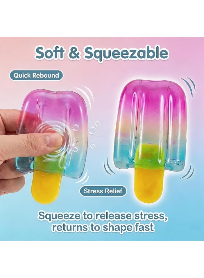 3 Pcs Fruit Ice Cream Squeeze Squishy Toy – Soft Sensory Fidget Toy for Kids Adults – Stress & Anxiety Relief – Summer Party Favors – Birthday Gift Classroom Rewards – 7 cm - Image 4