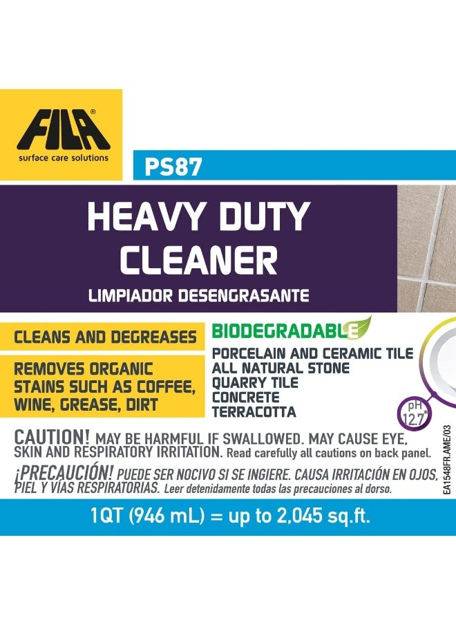 FILA Surface Care solutions FILA Heavy Duty Cleaner PS87 1 QT, Stain Remover Grease, Coffee, Wine, Wax, Ink, Hard Surface Floor Cleaner, ideal for Natural Stone, Terracotta, Quarry Tile, Concrete, Porcelain And Ceramic Tile  - Image 2