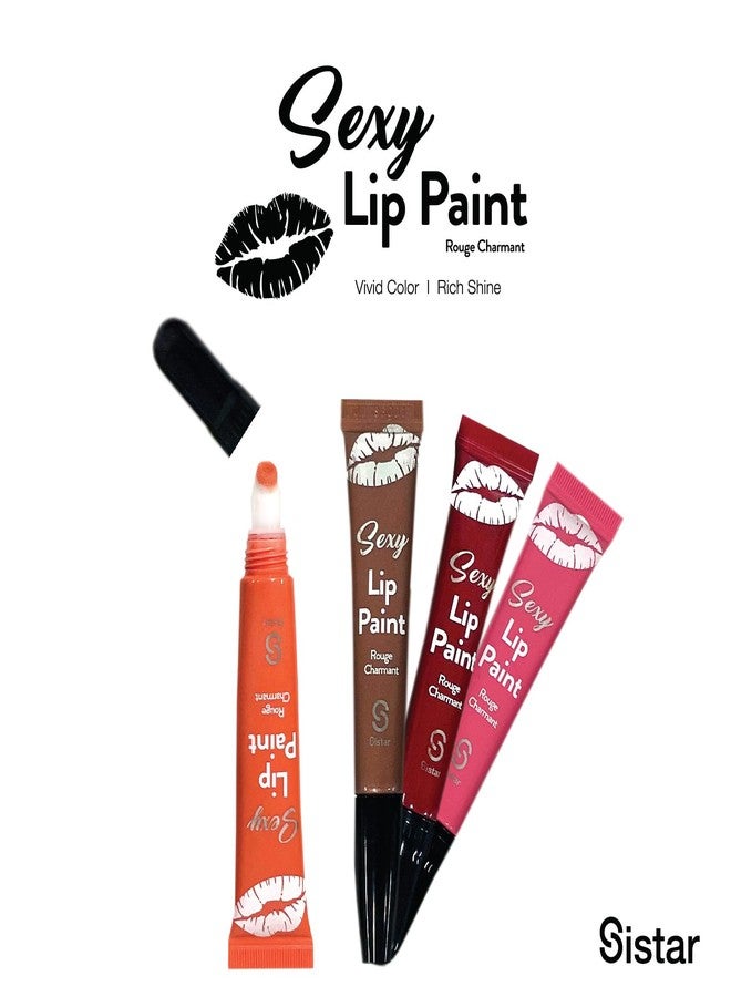 Sistar Sexy Lip Paint Cream Lip Gloss, Creamy and Rich, Highly Pigmented Long Lasting Waterproof Lip Tint Stain (Yummy Treat) - Image 2