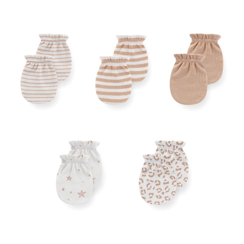 JELYLOVE 5 Pack Unisex New Born Boy Girls No Scratch Mittens Cotton Soft Baby Gloves Accessory 03 Months Baby Essentials - Image 2
