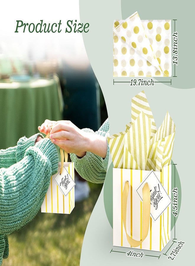 DOYIDE 30 Pcs Small Gift Bags with Handles, 4x2.75x4.5inch Mini Paper Gift Bags, Tiny Party Favor Bags with Tissue and ''Thank you'' Tag for Christmas Valentines Holidays Birthday Wedding Baby Shower - Image 3
