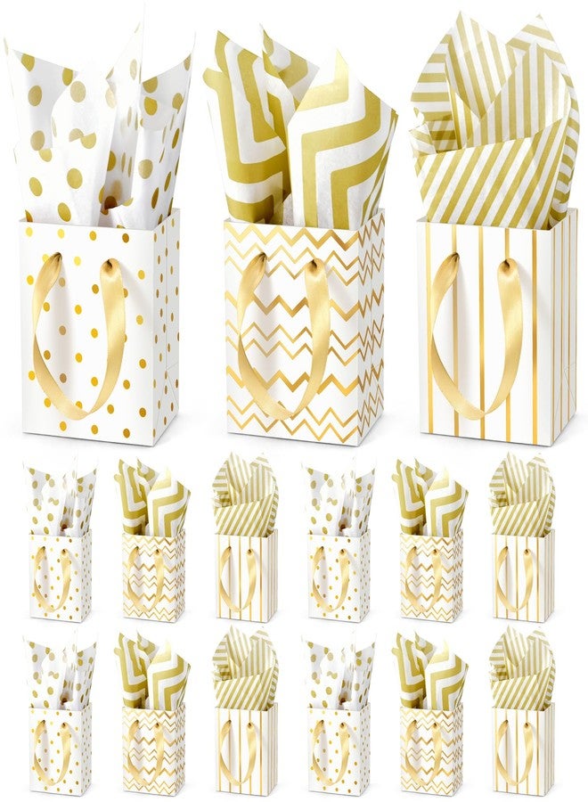 DOYIDE 30 Pcs Small Gift Bags with Handles, 4x2.75x4.5inch Mini Paper Gift Bags, Tiny Party Favor Bags with Tissue and ''Thank you'' Tag for Christmas Valentines Holidays Birthday Wedding Baby Shower - Image 1