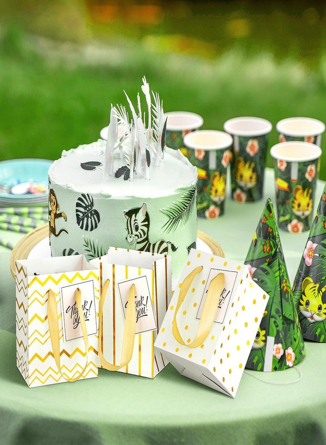 DOYIDE 30 Pcs Small Gift Bags with Handles, 4x2.75x4.5inch Mini Paper Gift Bags, Tiny Party Favor Bags with Tissue and ''Thank you'' Tag for Christmas Valentines Holidays Birthday Wedding Baby Shower - Image 2