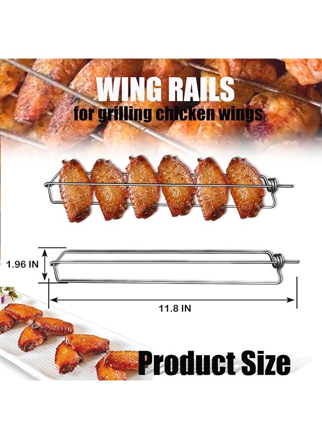 شوايات أجنحة الدجاج برب الدجاج المعدنية الصلب مع مقبض للتخييم (فضي، 3 قطع) - Image 2