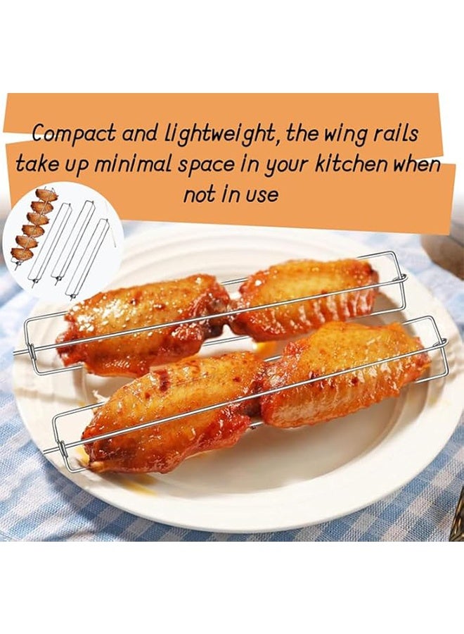 شوايات أجنحة الدجاج برب الدجاج المعدنية الصلب مع مقبض للتخييم (فضي، 3 قطع) - Image 4