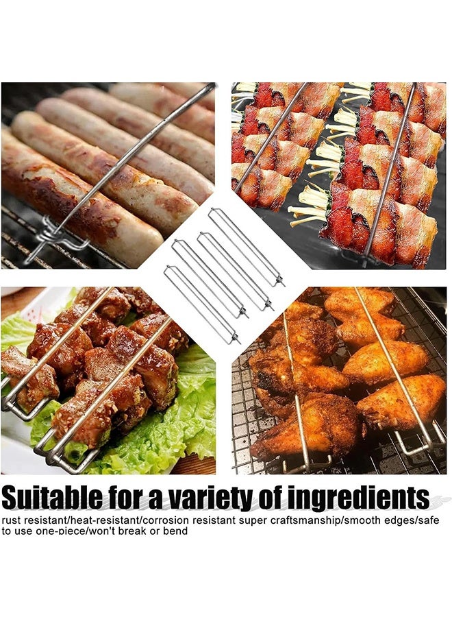 شوايات أجنحة الدجاج برب الدجاج المعدنية الصلب مع مقبض للتخييم (فضي، 3 قطع) - Image 5