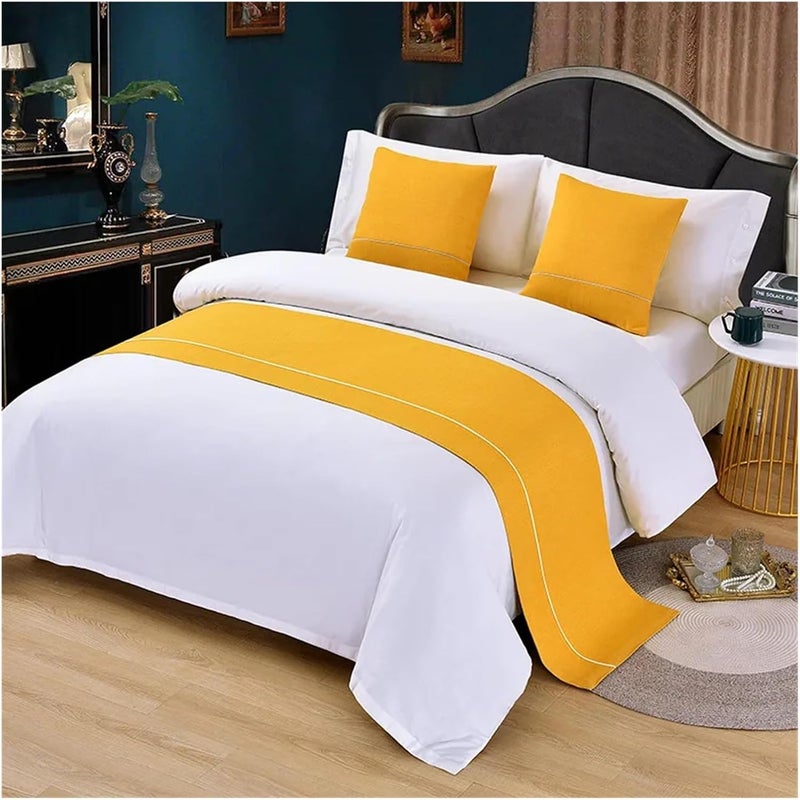 Bed Runner Simplicity Bed Spread Patchwork Bed Flag Home Hotel Decoration Bed Towel Cover(Veemi 06,50x180cm Bed Runner) - Image 3