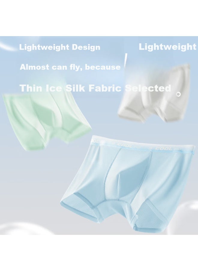 Yuzhaolin Children's Underwear, Youth Boxer Briefs, Puberty Underpants, Big Kids, Chubby Children, Ice Silk, Summer Thin Style, Boys' Boxer Shorts - Image 2