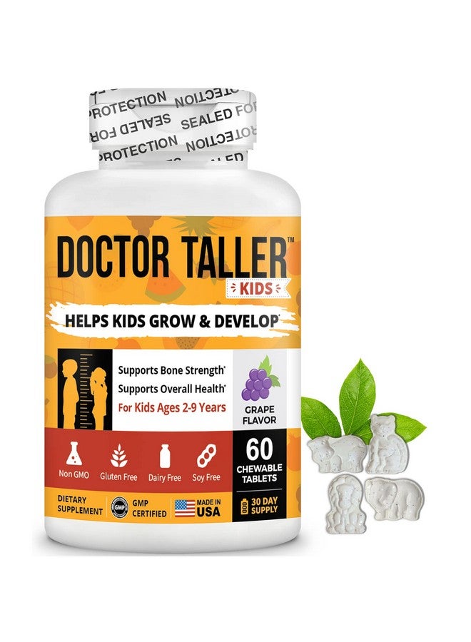 نوبست NuBest Doctor Taller Kids - فيتامينات متعددة للأطفال، فيتامينات للأطفال الصغار - تدعم الصحة والمناعة وقوة العظام للأعمار من 2 إلى 9 سنوات - بنكهة العنب - 60 قرصًا نباتيًا قابلًا للمضغ | إمداد لمدة شهر - Image 1