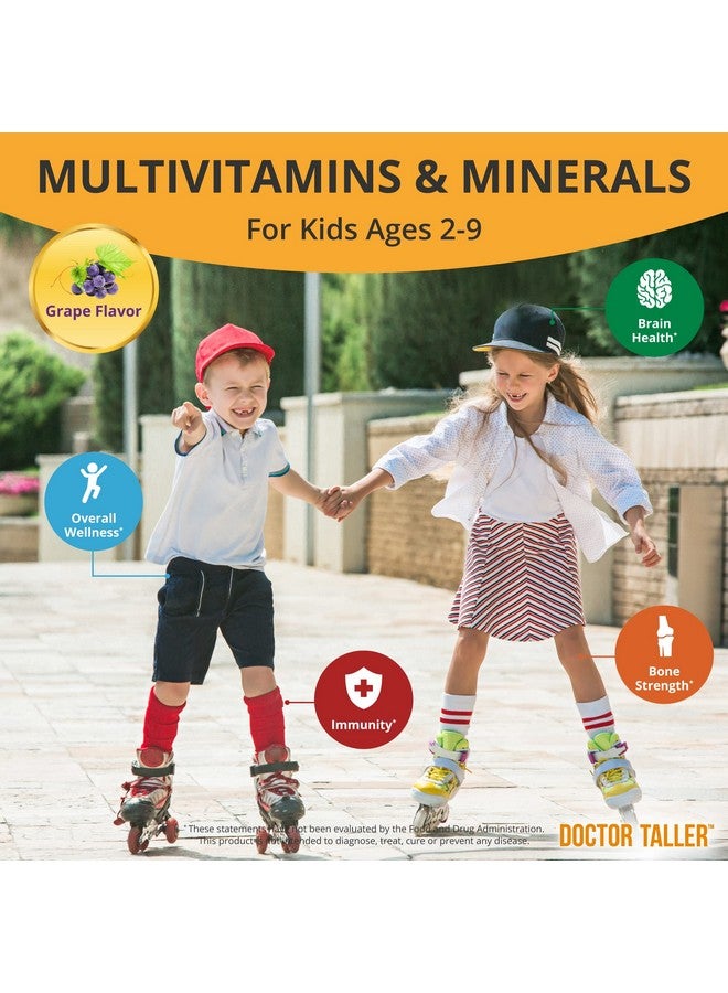 نوبست NuBest Doctor Taller Kids - فيتامينات متعددة للأطفال، فيتامينات للأطفال الصغار - تدعم الصحة والمناعة وقوة العظام للأعمار من 2 إلى 9 سنوات - بنكهة العنب - 60 قرصًا نباتيًا قابلًا للمضغ | إمداد لمدة شهر - Image 4