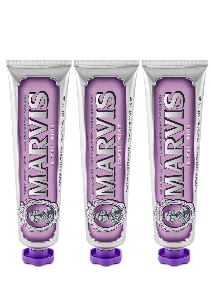مارفيس معجون أسنان مارفيس بنكهة الياسمين والنعناع 75 مل - عبوة من 3 قطع