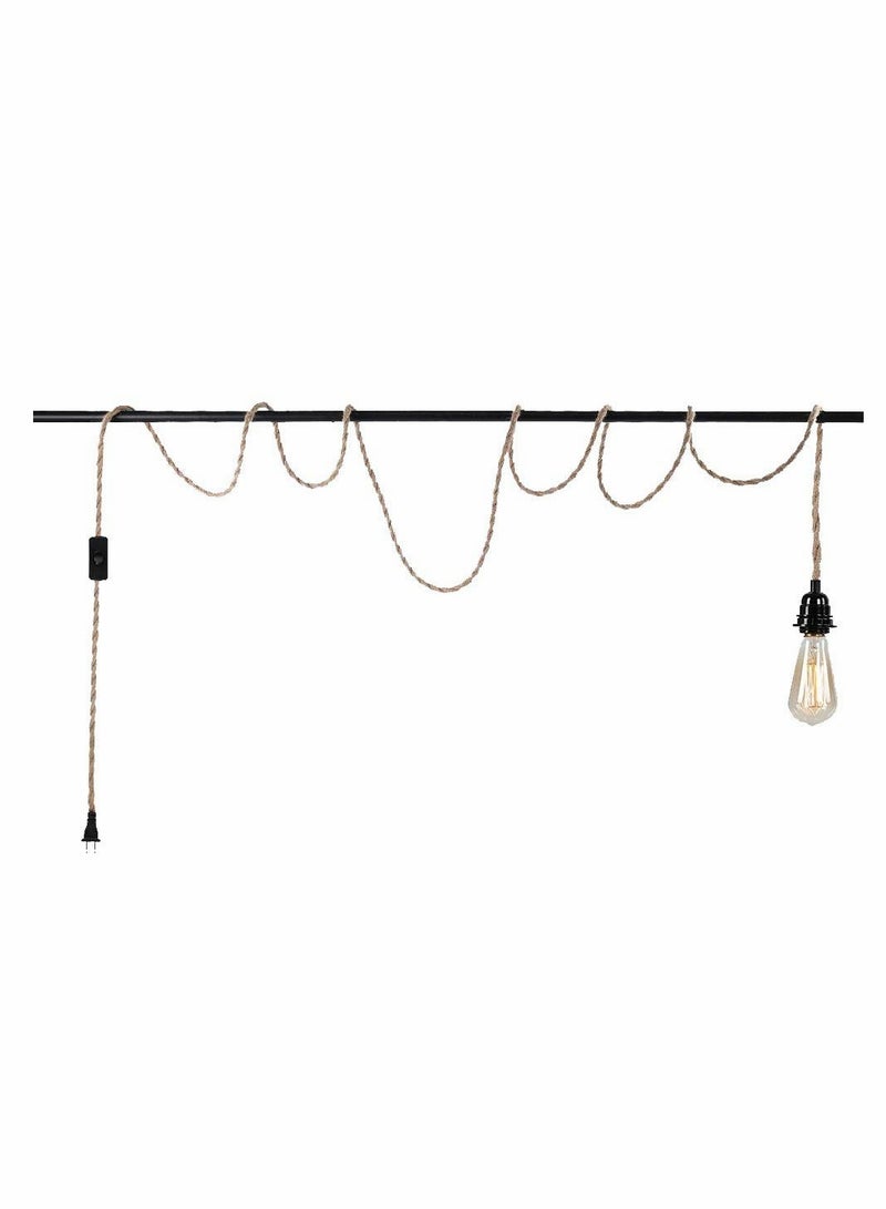 KASTWAVE DIY 15ft Industrial Retro Ceiling Pendant Cord Pendant Light Kit Switch Plug Fabric Outlet Set E26 E27 Lighting Fixture Cable - Image 3