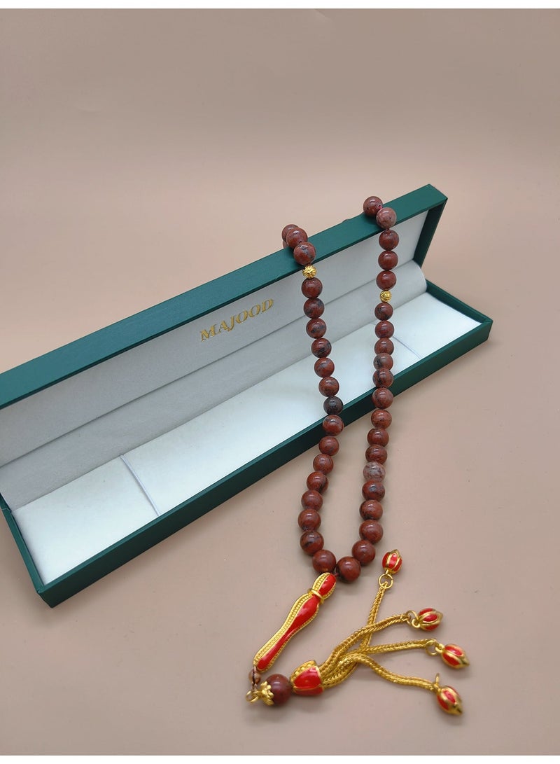 MAJOOD 45 Natural Graphic Stone Prayer Beads/8mm - Image 5