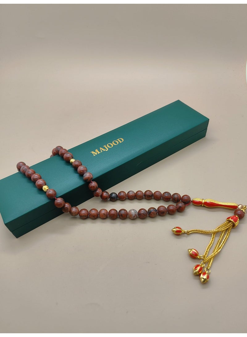 MAJOOD 45 Natural Graphic Stone Prayer Beads/8mm - Image 4
