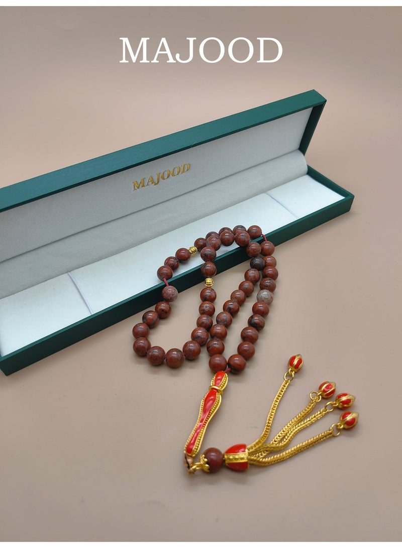 MAJOOD 45 Natural Graphic Stone Prayer Beads/8mm - Image 2