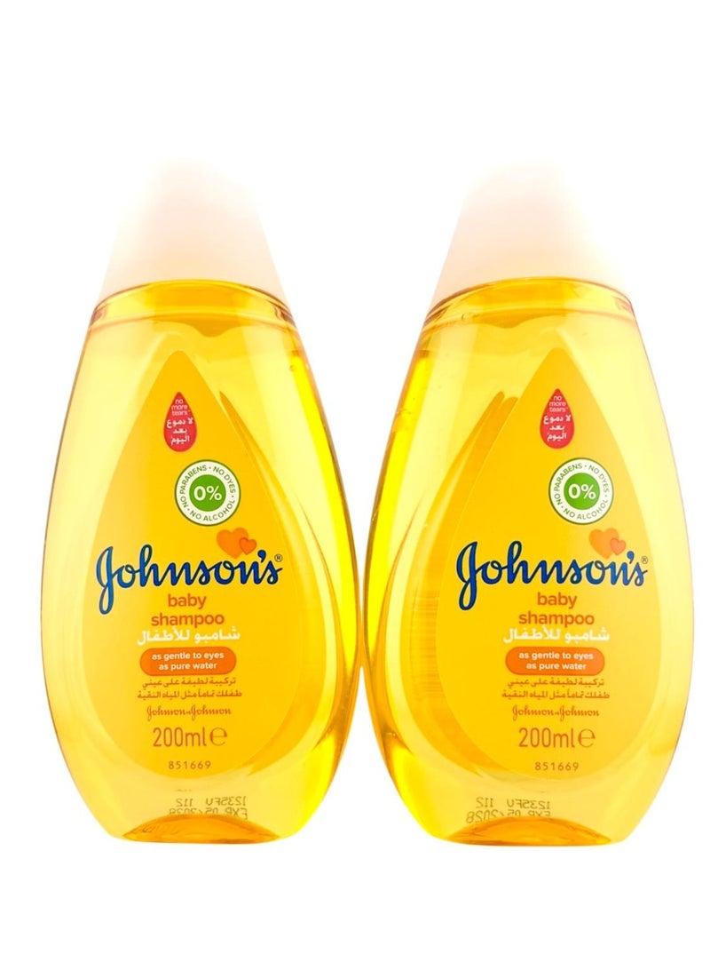Johnson Bathrooms JOHNSONS BABY SHAMPOO AS GENTLE TO EYES AS PURE WATER 200ML X PACK OF 2 - Image 1