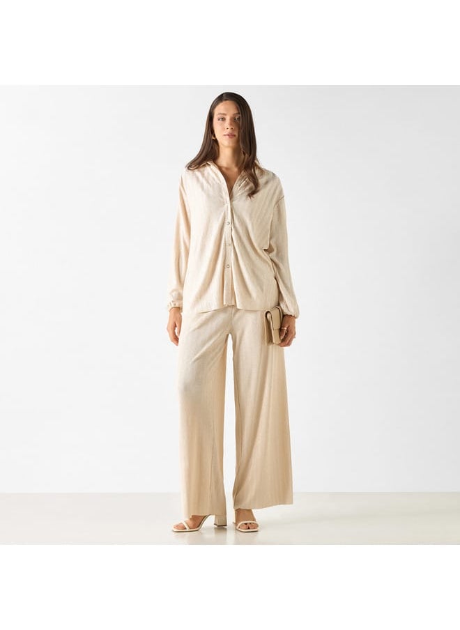 Iconic - Iconic Textured Shirt with Long Sleeves - Image 1