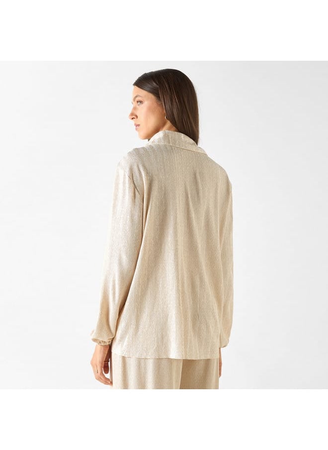 Iconic - Iconic Textured Shirt with Long Sleeves - Image 1