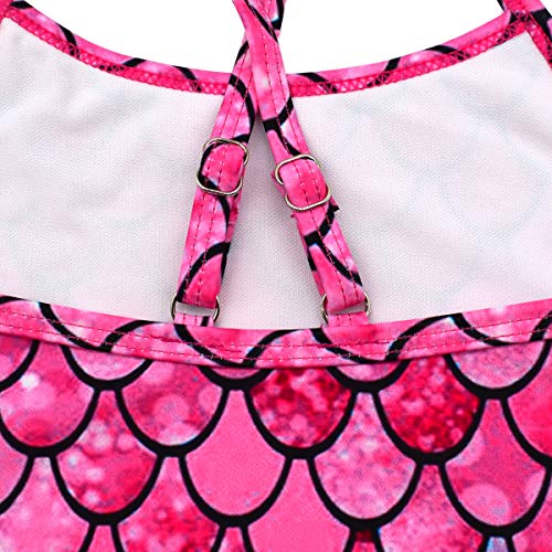 HONISEN Big Girls One Pieces Swimsuit Cute Swimwear Bathing Suits Scale 10T - Image 2