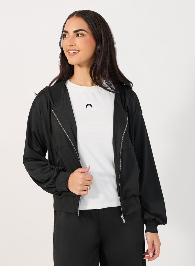 Styli Regular Fit Zip Through Hoodie & Wide Leg Joggers Co-Ords Set - Image 2