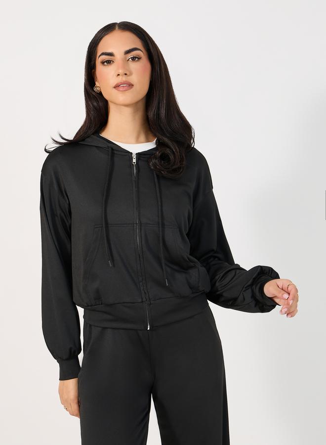 Styli Regular Fit Zip Through Hoodie & Wide Leg Joggers Co-Ords Set - Image 4