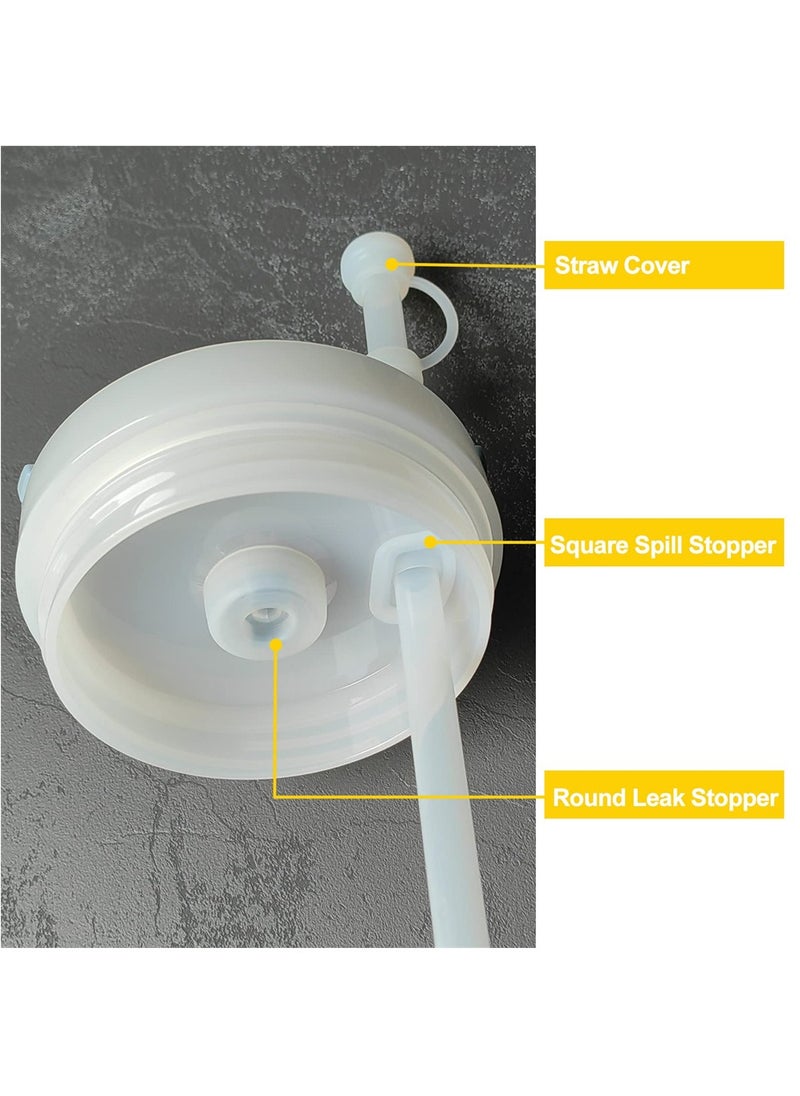 SYOSI - Silicone Spill Proof Stopper, Silicone Straw Lid, Compatible with Stanley Cup 1.0 40oz/ 30oz, Including 2 Straw Cover Cap, 2 Square Spill Stopper and 2 Round Leak Stopper, Set of 3 - Image 1