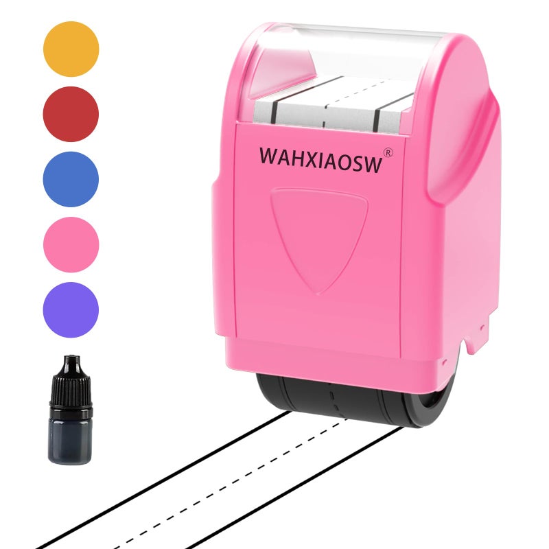 Handwriting Stamp Line RollerHandwriting Lines Stamp Roller SelfInking Line Rolling Stamps Handwriting Practice Tool for Teachers Kids Kindergarten1refill Ink Included Pink