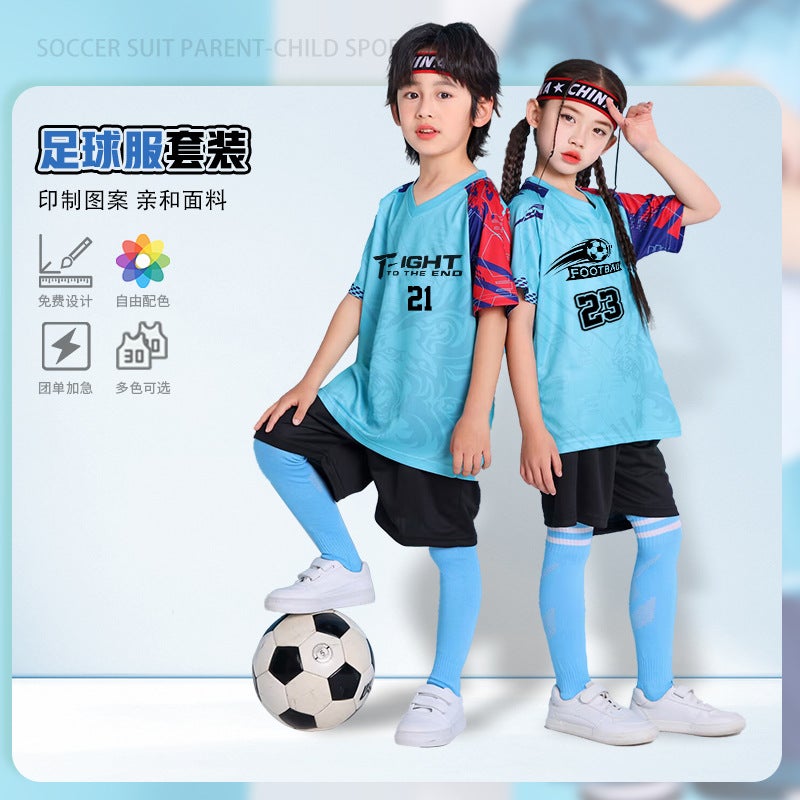 Children'S Football Uniforms, Sports Suits, Men'S And Women'S Youth Team Competition Training Football Uniforms, Adult Football Uniforms Of The Same Style - Image 2