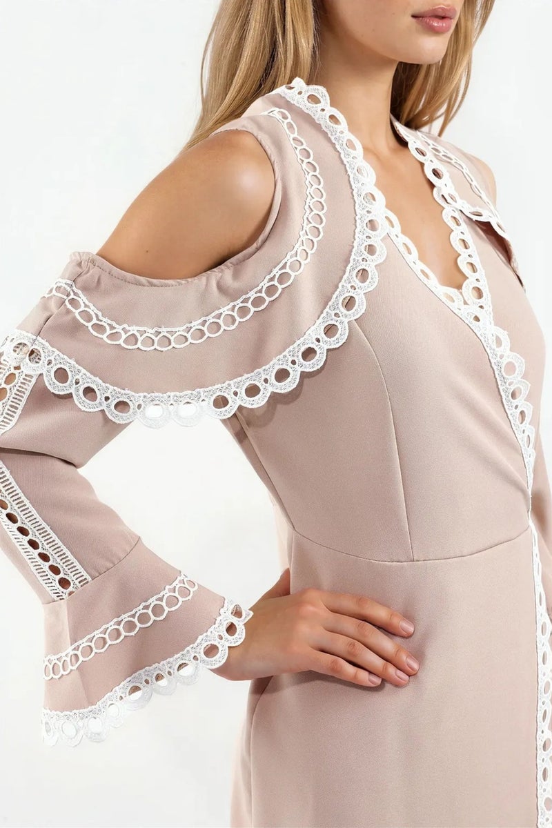 Jennyfer Belted Wrap Midi Dress - Image 4