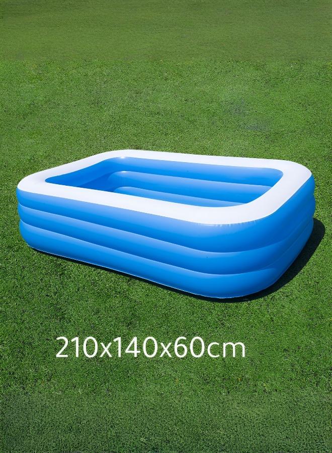 Children's Inflatable Paddling Pool with Rings for Outdoor Water Play & Inflatable Pool Pump – Summer Special Bundle - Image 5