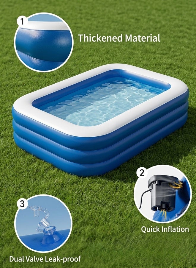 Children's Inflatable Paddling Pool with Rings for Outdoor Water Play & Inflatable Pool Pump – Summer Special Bundle - Image 2