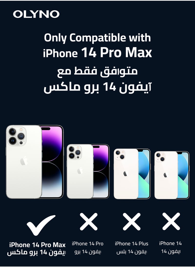 OLYNO - MagMight iPhone 14 Pro Max Slim MagSafe Back Case With Wireless Charging Shockproof Anti-Fingerprint Scratch-Proof And Black Edges - Image 1