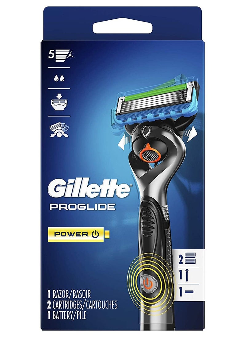 Gillette - ProGlide Power Razor Handle with 2 Blade Refill 1 Battery - Image 1
