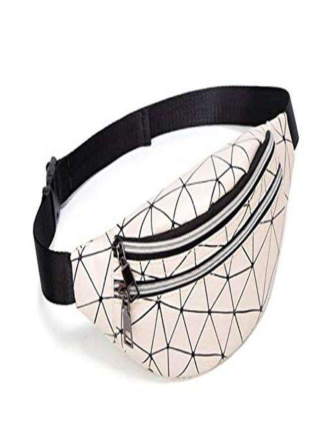 Aeoss Female Laser Waist Pack Travel Money Belt Wallet Glitter Bum Purse (Beige) - Image 1