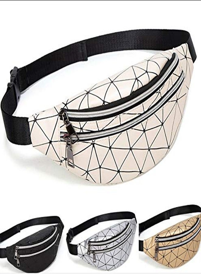 Aeoss Female Laser Waist Pack Travel Money Belt Wallet Glitter Bum Purse (Beige) - Image 2