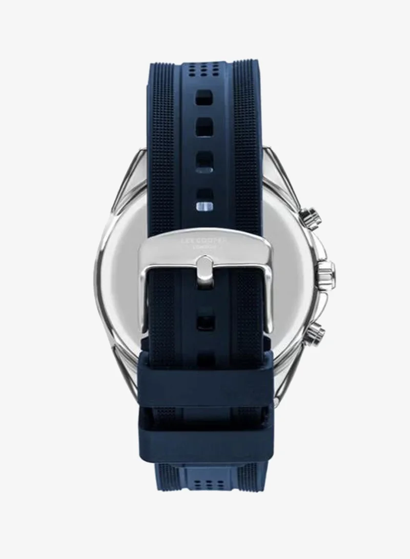 Lee Cooper Dark Blue Men's Silicone Multi Function Watch LC07527.399 - 44 mm for Men | Best Price UAE