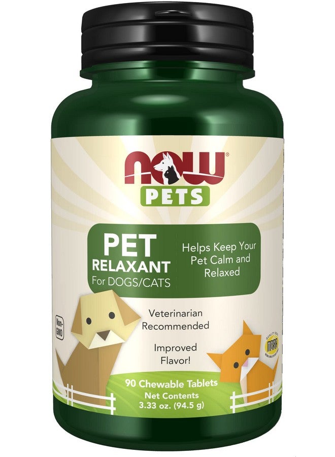 NOW Pet Health, Pet Relaxant Supplement, Formulated for Cats & Dogs, NASC Certified, 90 Chewable Tablets