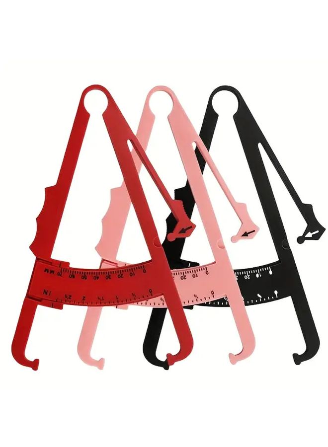 Red 3pcs Skin Fold Calipers Set For Body Fat Measurement - Image 5