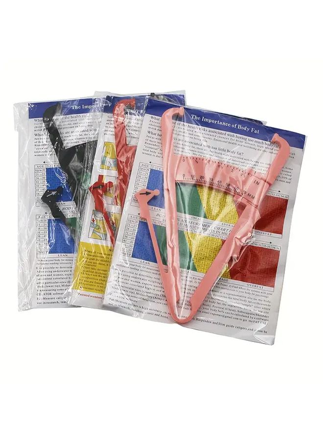 Red 3pcs Skin Fold Calipers Set For Body Fat Measurement - Image 3